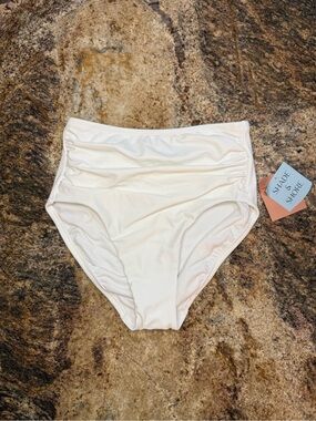 Shade & Shore High-Waist Bikini Bottom in White